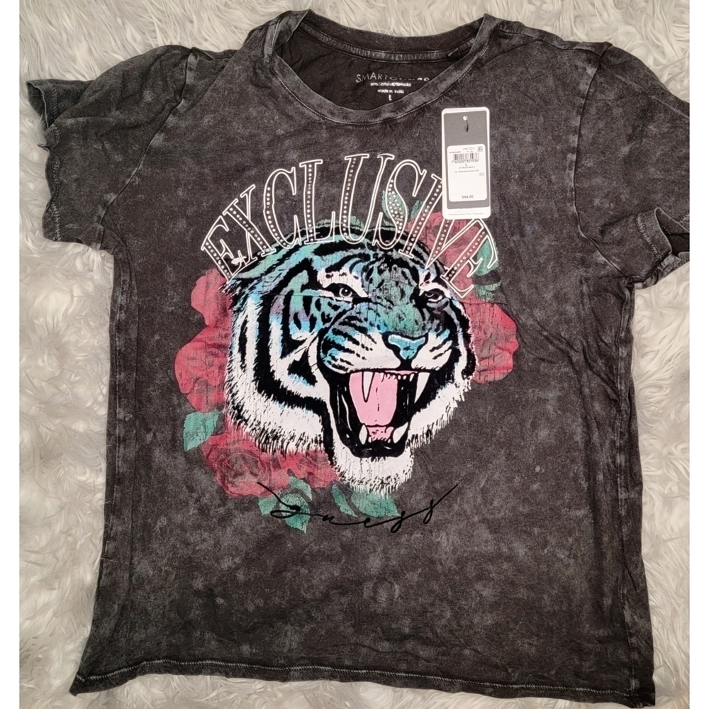 NEW Guess Womens Cotton Stretch Graphic T-Shirt - Picture 2 of 8